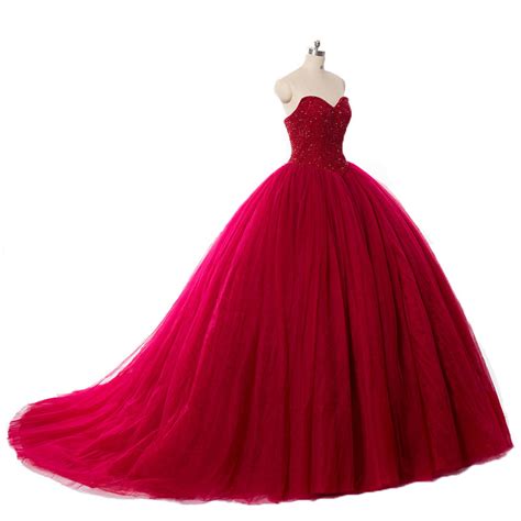 Red Ball Gown Wedding Dresses Princess Puffy Red Lace Bridal Dresses For Women 2017 On Luulla