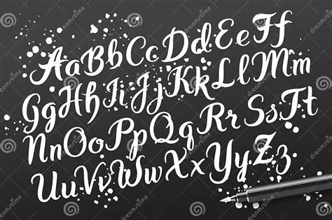 Hand Drawn Brushpen Alphabet Letters Stock Vector Illustration Of