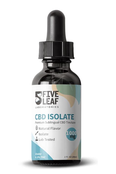 It is one of 113 identified cannabinoids in cannabis plants, along with tetrahydrocannabinol (thc). 1000mg CBD Isolate Tincture - Natural Flavor - Five Leaf Labs