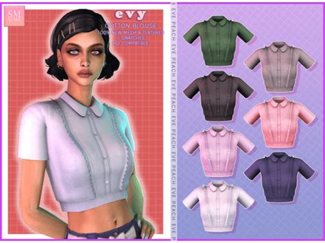 Sims 4 Evy Cottonblouse By Myobi The Sims 4 The Sims Game