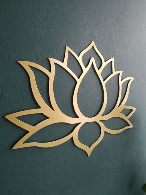 Lotus Metal Wall Art Lotus Flower Decor Large Wall Decor Etsy