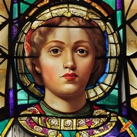 Stained Glass Window Portrait Of Joan Of Arc