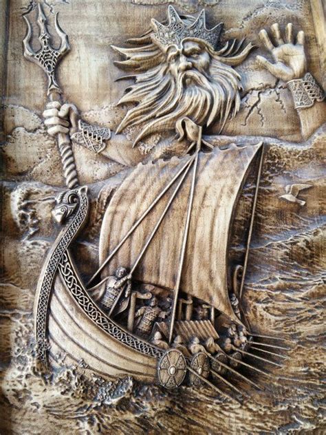 Njord Njörðr Norse God Of Sea And Storms Woodcarving Pagan Etsy In