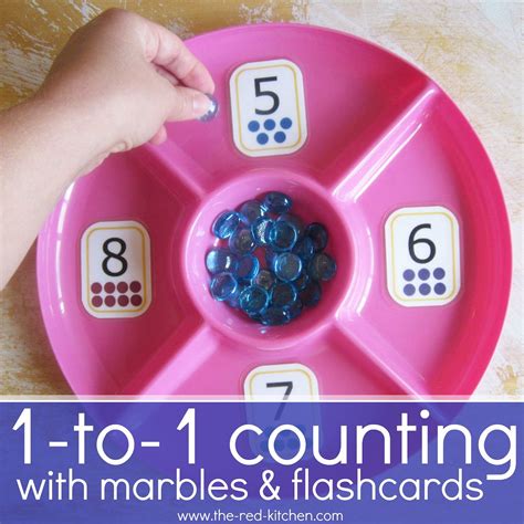 One To One Counting With Marbles And Flashcards Preschool Activity