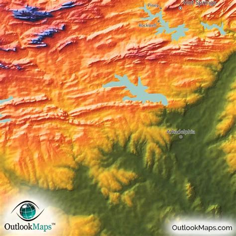 Arkansas Topo Wall Map By Outlook Maps Images