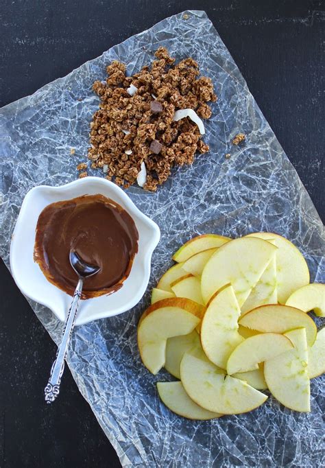Stew Or A Story Apple Nachos With Granola And Chocolate Peanut Butter Drizzle