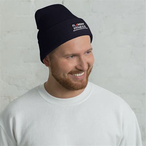 Navy Cuffed Beanie Hats Caps And Beanies — Flamin Fitness