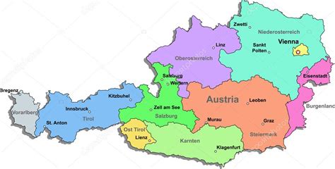 Austria Map — Stock Vector © Dylanbz 3602196