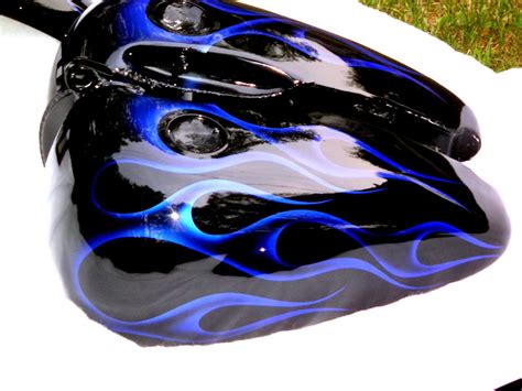 Black With Blue Ghost Flames Motorcycle Paint Jobs Motorcycle