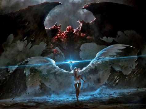 Demon And Angel Battle Good Vs Evil Angel Fantasy Art Angels Angel