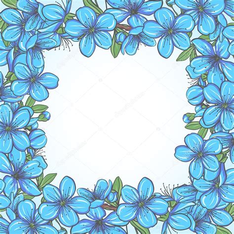 See more of fiori azzurri on facebook. Cornice fiori blu — Vettoriali Stock © Elenita #62712571