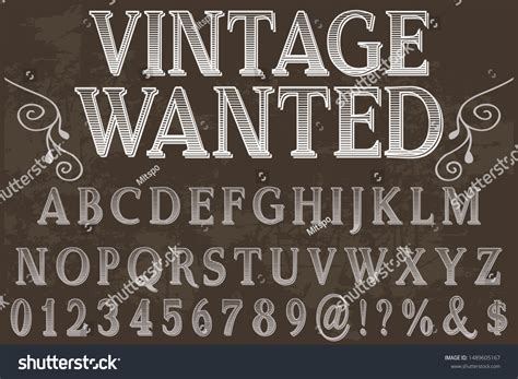 Vintage Font Alphabet Script Typeface Handcrafted Stock Vector Royalty