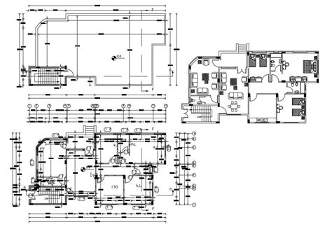32 X 62 Architecture 3 Bhk House Plan Autocad Drawing Cadbull