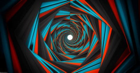 Red Blue Hexagonal Cube Spiral By Transc3dent On Deviantart