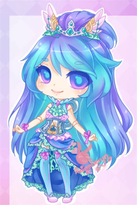 Blue Princess Kawaii Dessin Art