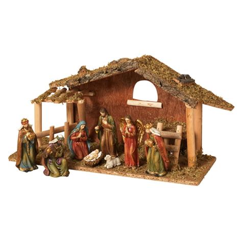 Gerson International Assorted Colors Resin Nativity Scenes 9 Pieces
