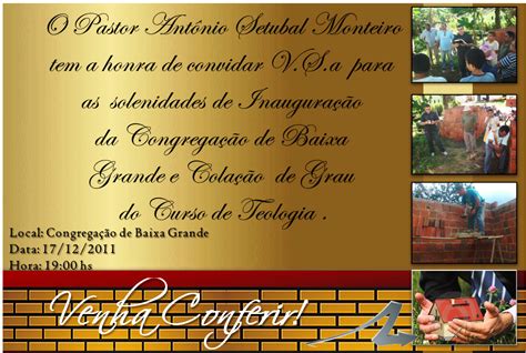 Carta Convite Igreja Assembleia De Deus