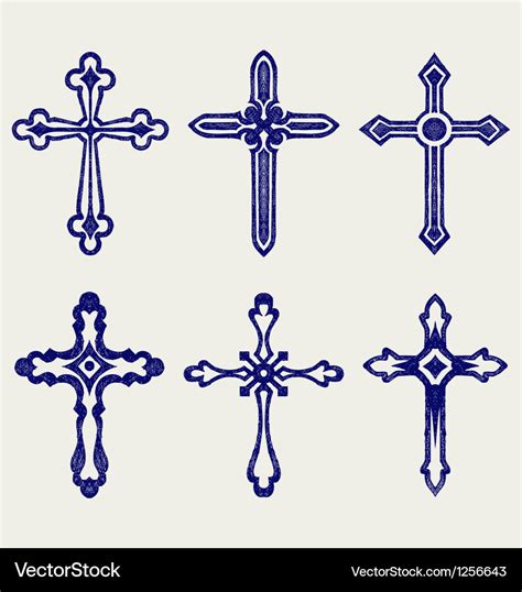 Religious Cross Design Collection Royalty Free Vector Image
