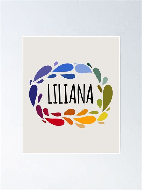 Liliana Name Cute Colorful T Named Liliana Poster For Sale By
