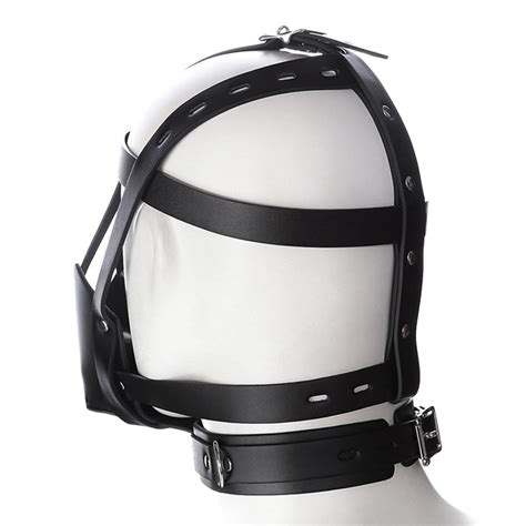 Bdsm Bondage Hoods Head Sexy Mask Pu Adult Games Male Leather Sex Mask
