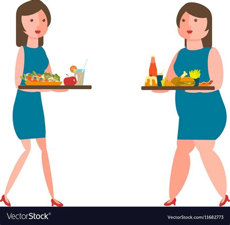 fat and thin women royalty free vector image vectorstock