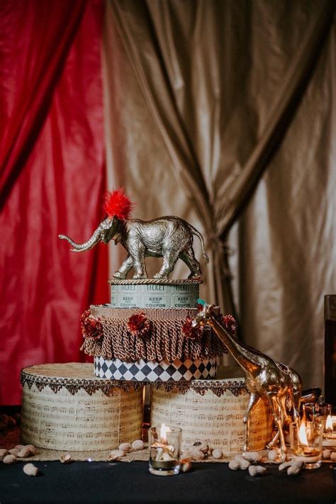 circus centerpiece from the greatest showman inspired circus party on kara s party ideas