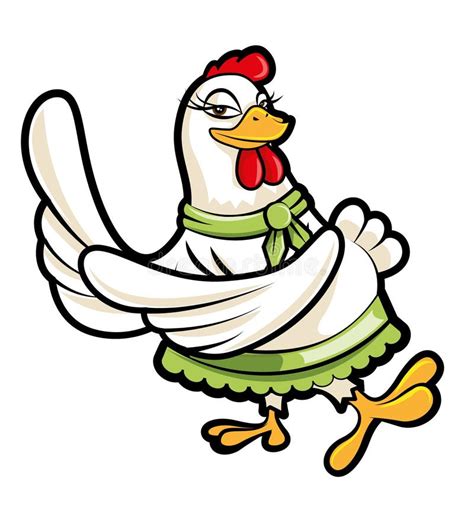 Cartoon Female Chicken Hen Character Dancing Stock Vector