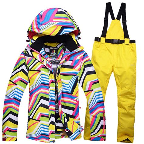 2016 Winter Woman Skiing Jacket Sets Waterproof Thicken Warm Snow Hooded Coats Outdoor Sport