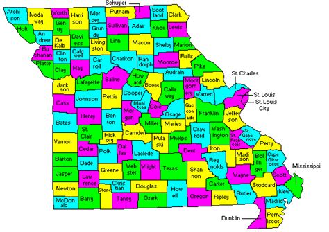 State Map Of Missouri With Counties United States Map