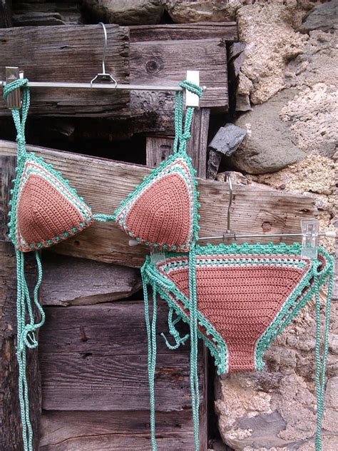 Loved By Nature Crochet Bikini - Vintage Bikini , Boho Bikini, Bohemian Bikini, Triangle Crochet ...