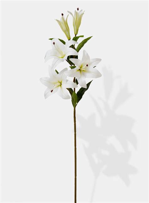 39in White Lily Spray White Lilies Silk Flower Arrangements Lily