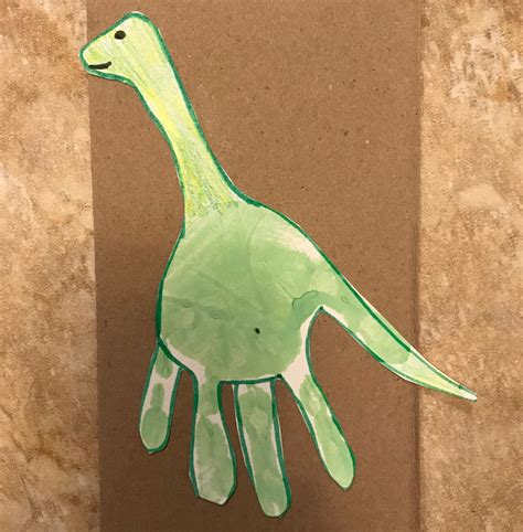 Hand Print Dinosaur Handprint Art Footprint Art Dinosaur