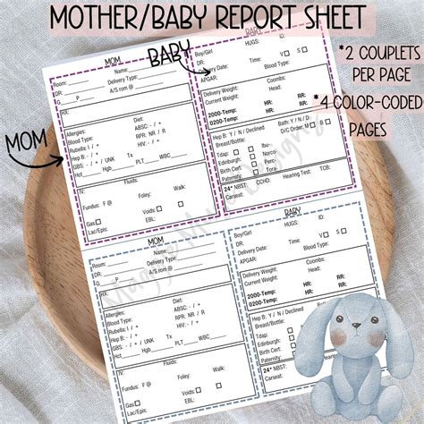 Mother Baby Report Sheet Mom And Baby Nurse Brain Report Sheet 4 Mom