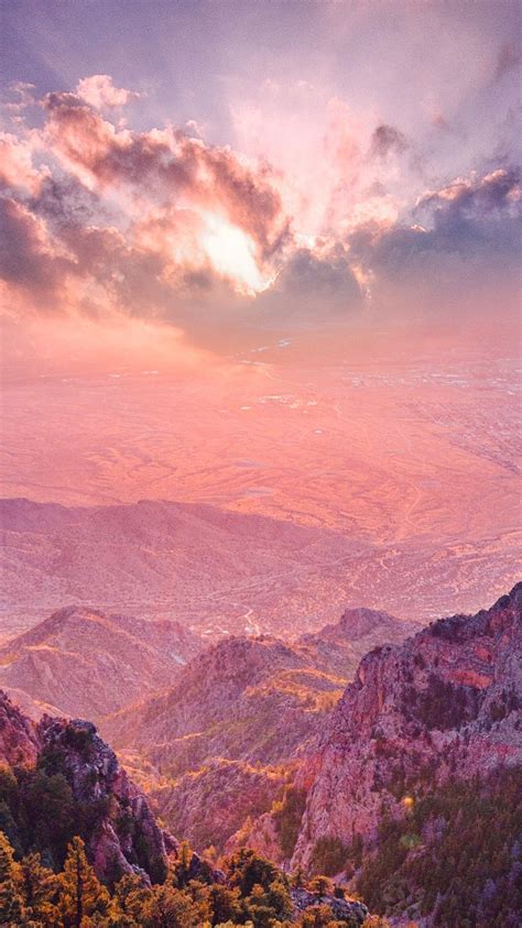 Mountain Range Wallpaper 4k Sunset Landscape Cloudy Sky Mountain