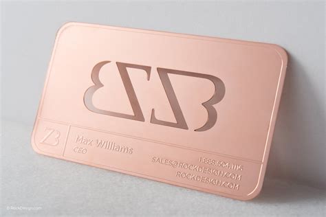 Rose gold metal cards are simply beautiful. ROSE GOLD metal business card templates | RockDesign.com