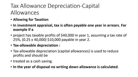 Capital Investment Appraisal Tax Allowable Depreciation Acca F9 Youtube