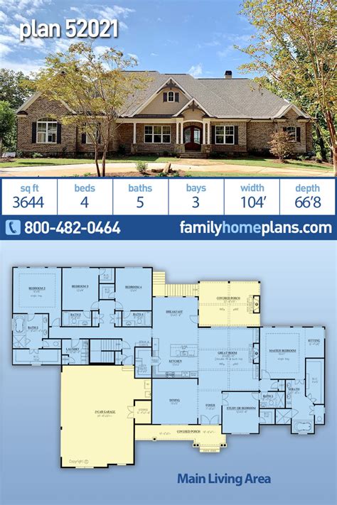The tudor style house design is modeled after an english cottage. Tudor Style House Plan 52021 with 4 Bed, 5 Bath, 3 Car ...