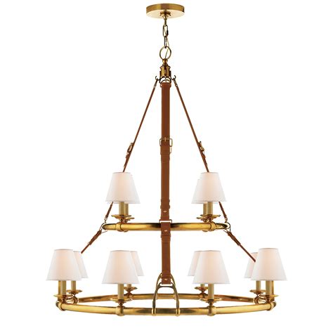 Shop for linen chandelier shades online at target. Westbury Double Tier Chandelier in Natural Brass and ...