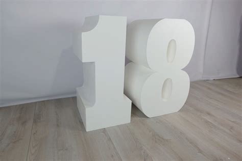 Set Of Two Large 3d Numbers Table Base Letters Styrofoam Etsy