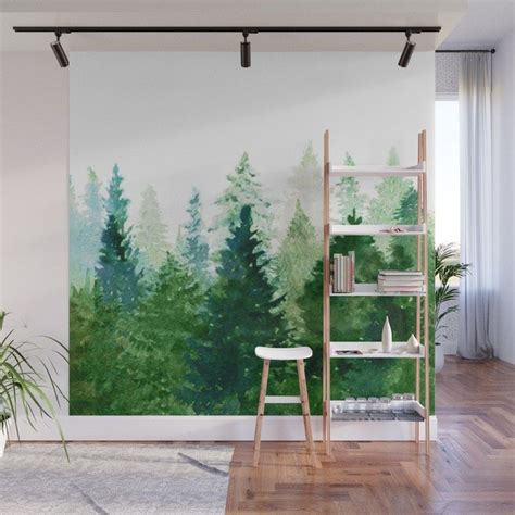 Buy Pine Trees 2 Wall Mural By Nadja1 Worldwide Shipping Available At