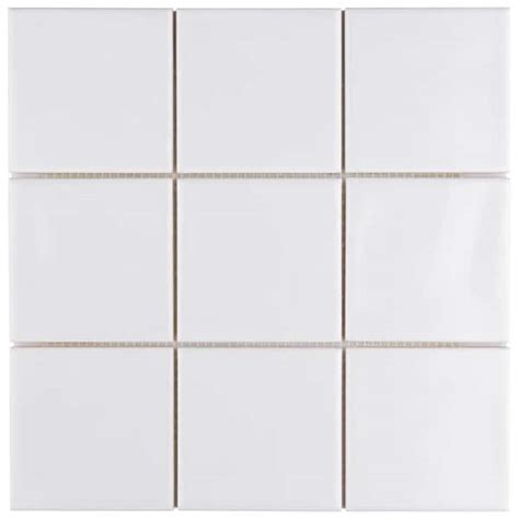 Merola Tile Twist Square White Ice 11 34 In X 11 34 In Ceramic