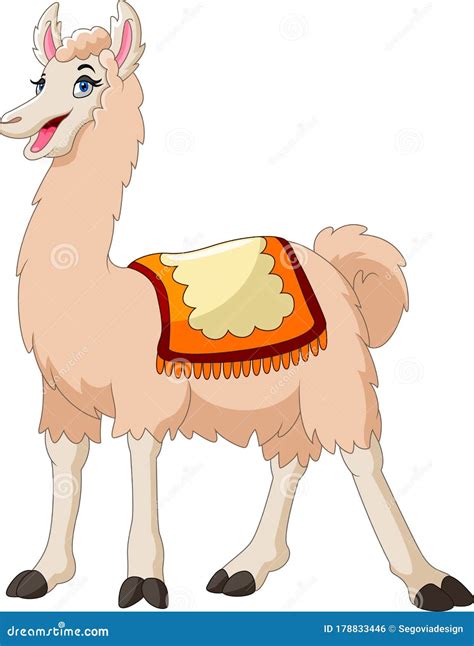 A Cute Cartoon Llama Happy Stock Vector Illustration Of Hoof 178833446