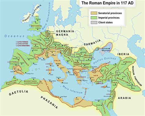 roman empire 117 ad map