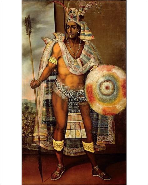Print Of Portrait Of Montezuma Ii Oil On Canvas In 2022 Aztec