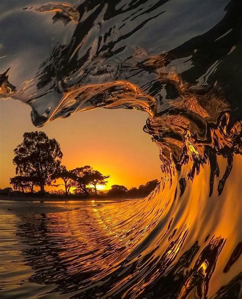 The Perfect Wave ~ Santa Cruz California United States Phot Sunset