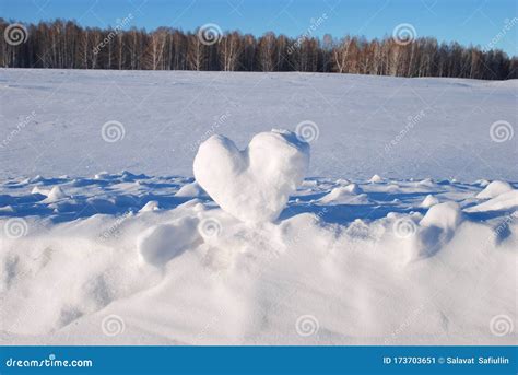A Piece Of Snow In The Shape Of A Heart Stock Image Image Of Cold