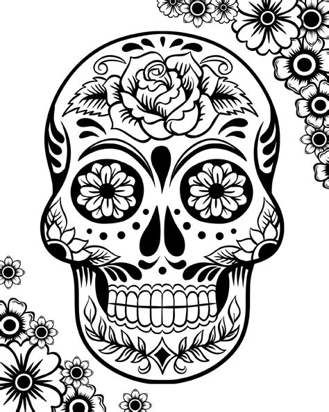 A mysterious woman with a. Sugar Skull Coloring Pages - Best Coloring Pages For Kids