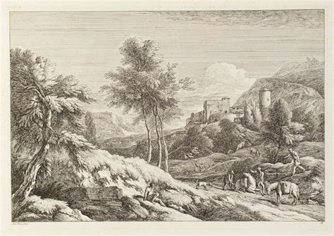 Landscape With Two Men Raising A Fallen Horse Laden With Packs Works