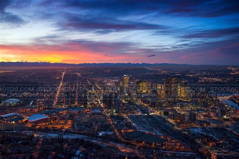 Aerial Photo | Calgary Skyline at Sunset