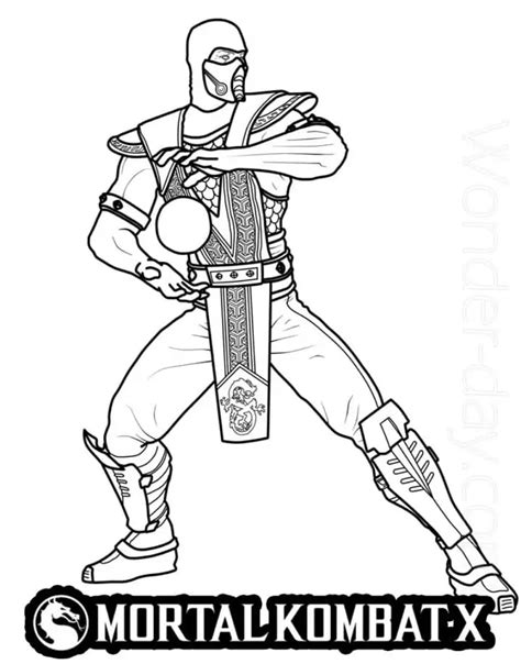 Sub Zero Mortal Kombat Coloring Pages Free Printable Coloring Pages